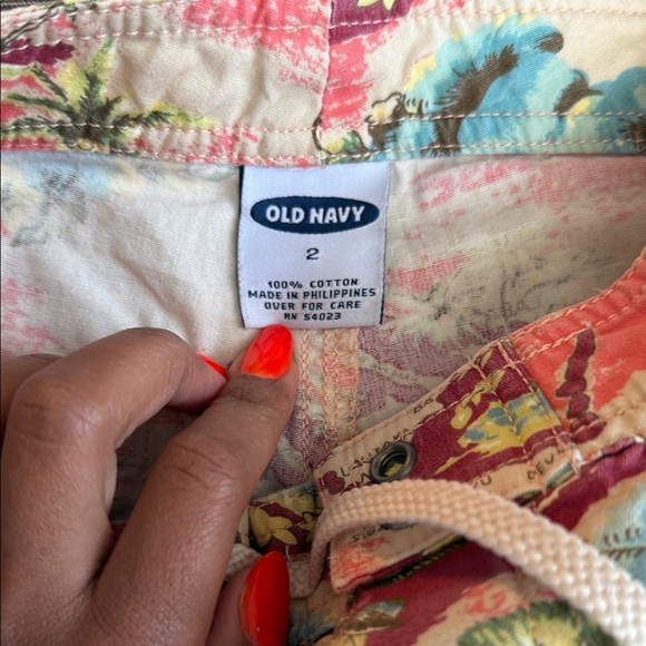 Old Navy Hawaiian Board Shorts Mens Pink Tropical Postcard Print Size 2 - Picture 2 of 10